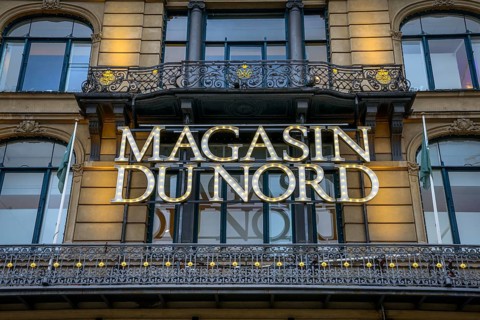 Lettering at the entrance of Magasin Du Nord