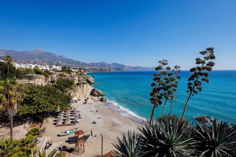 Playa de Calahonda at the Balcon de Europa in the resort of Nerja