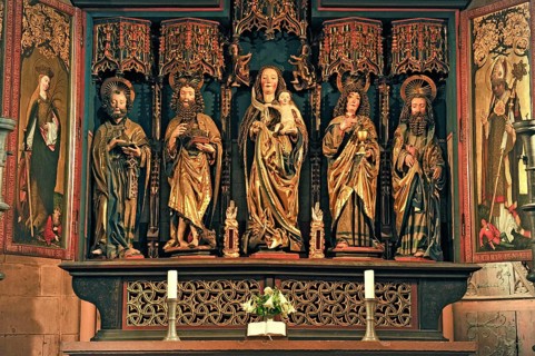 Carved figures in the high altar