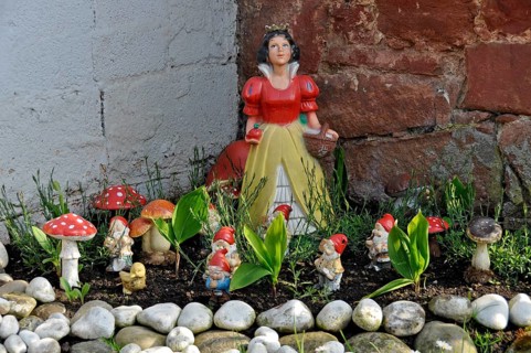 Garden dwarfs from the fairy tale Snow White and the Seven Dwarfs