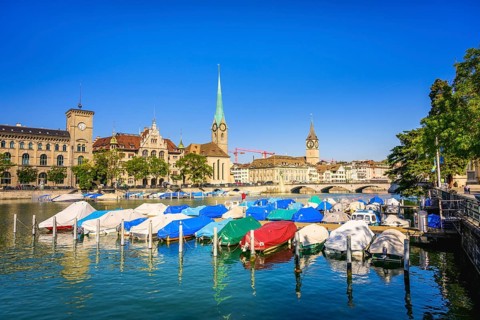 Boats on the river Limmat