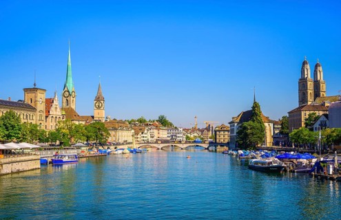Boats on the river Limmat