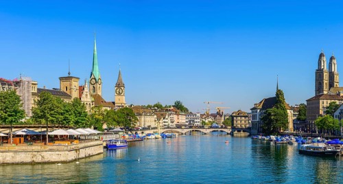 Boats on the river Limmat