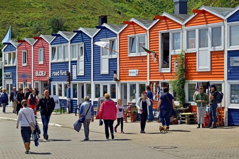 Colourful lobster stands at the south harbour