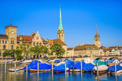 Boats on the river Limmat