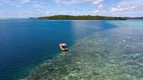 Diving ship at the outer reef