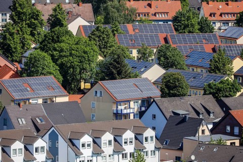 Multi-family houses with solar roofs