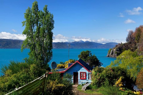Colored house on General Carrera lake