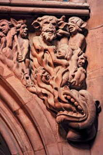Relief representation of hell on the rood screen