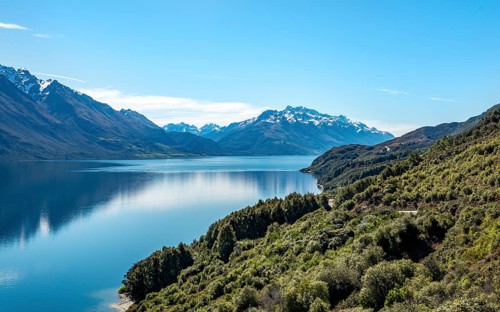View of lake with mountains