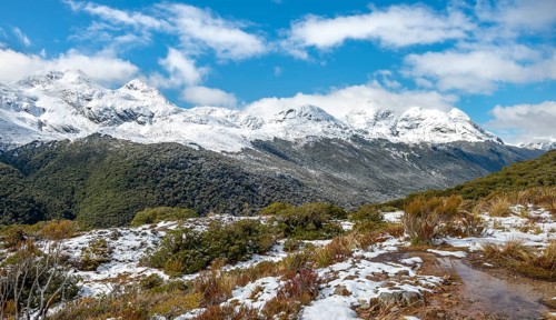 View of snow-capped mountains