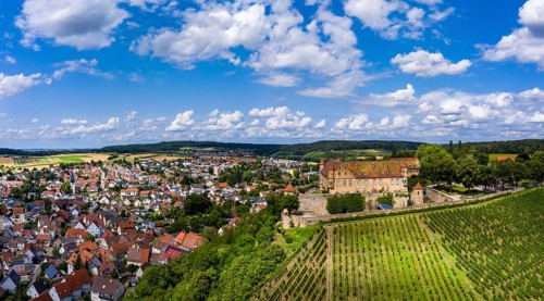 Aerial view of Stettenfels Castle