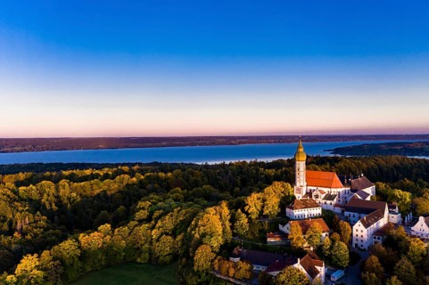 Aerial view at sunrise