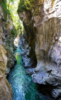 Climbing facility in the dark gorge
