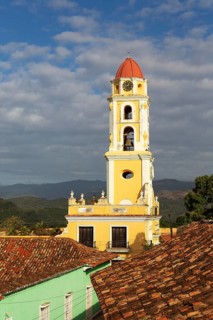 The bell tower of the Museo de la Lucha Contra Bandidos in the colonial old town