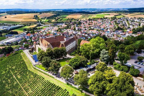 Aerial view of Stettenfels Castle