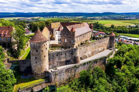 Aerial view of Stettenfels Castle