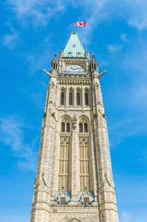 Peace Tower in the Canadian Parliament Building Centre Block