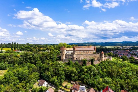 Aerial view of Stettenfels Castle