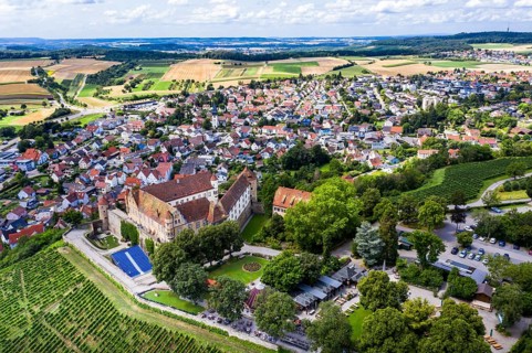 Aerial view of Stettenfels Castle