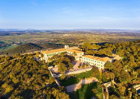 Monastery Santuari de Nostra Senyora de Cura on the mountain Puig de Randa