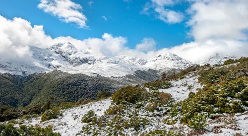 Snow covered mountains