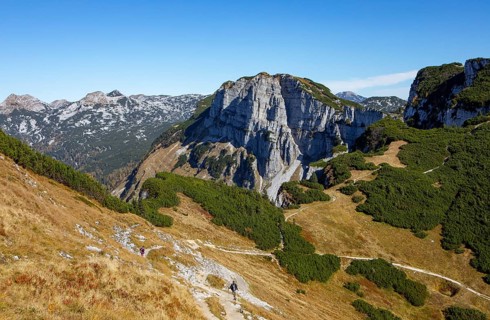 Hiker on the way from Loser to Greimuth