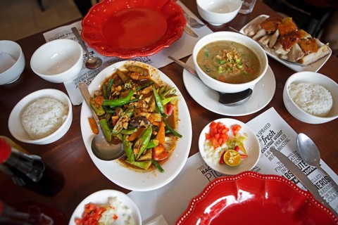 Traditional dishes Pinakbet and Monggo