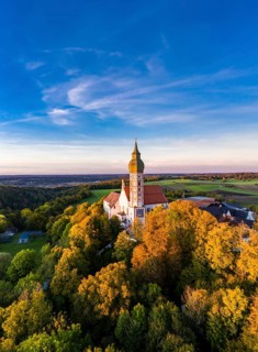 Aerial view at sunrise