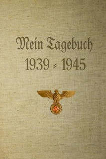 Binding of a historical diary 1939 to 1945 with the Reich Eagle and swastika
