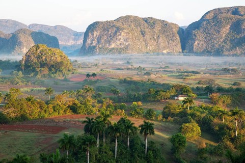 The Vinales valley with its rocky hills