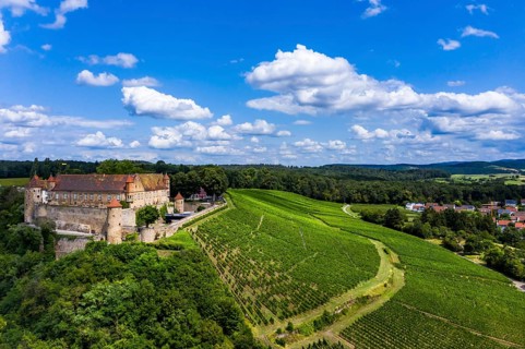 Aerial view of Stettenfels Castle