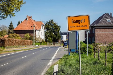 Place name sign Gangelt in Heinsberg County