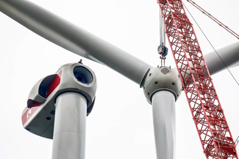 Assembly of a wind power plant