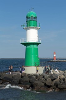 Pier light at the entrance to the Unterwarnow