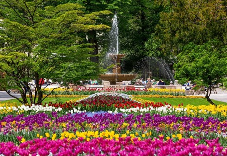 Alps Solespringbrunnen in the spa gardens Bad Reichenhall