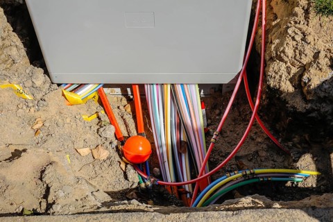 Telekom distribution box for fast Internet