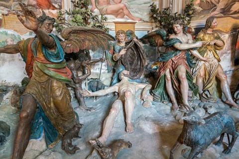 Francis of Assisi resists the temptations of the flesh
