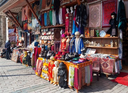Souvenir shops at Sultanahmet Square near Hagia Sophia