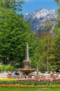 Alps Solespringbrunnen in the spa gardens Bad Reichenhall