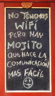 Signboard at a bar in Havana Vieja