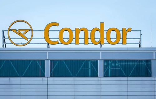 Condor logo on aircraft hangar