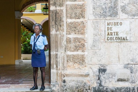 Museum attendant in Habana Vieja