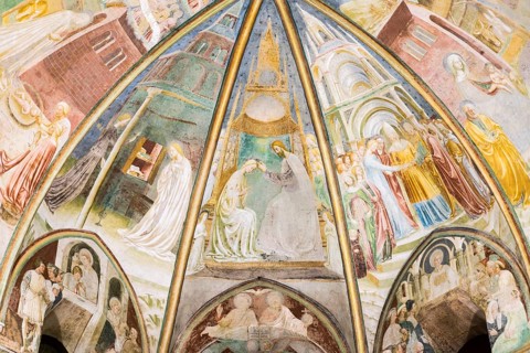 Choir with scenes from the life of Mary