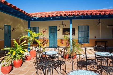 Inner courtyard of the Hotel Plaza Colon.
