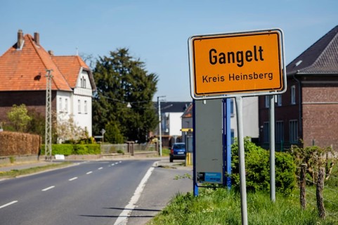 Place name sign Gangelt in Heinsberg County