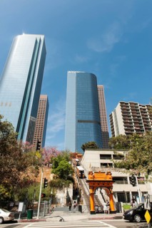 Historic funicular railway Angels Flight with both cars in operation