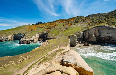 Rocky cliffs of sandstone rocks