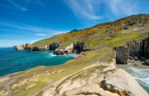 Rocky cliffs of sandstone rocks