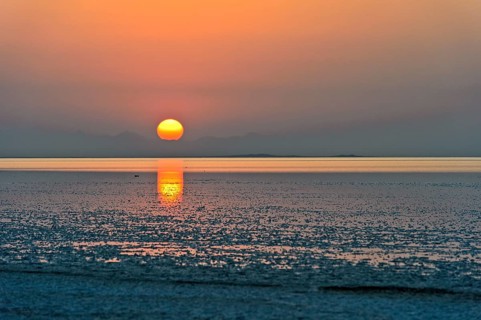 Sunrise over the Assale Salt Lake
